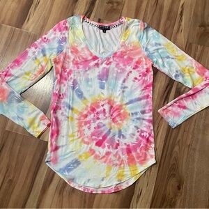 Poof! New York Vibrant Tie-Dye Long Sleeve Tee